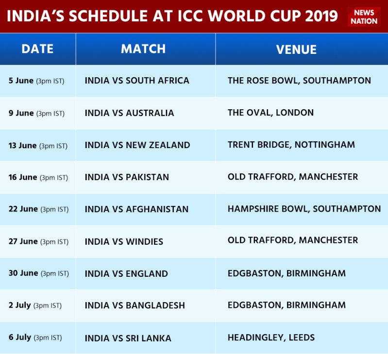 Indian Cricket Team Schedule HWH Planner